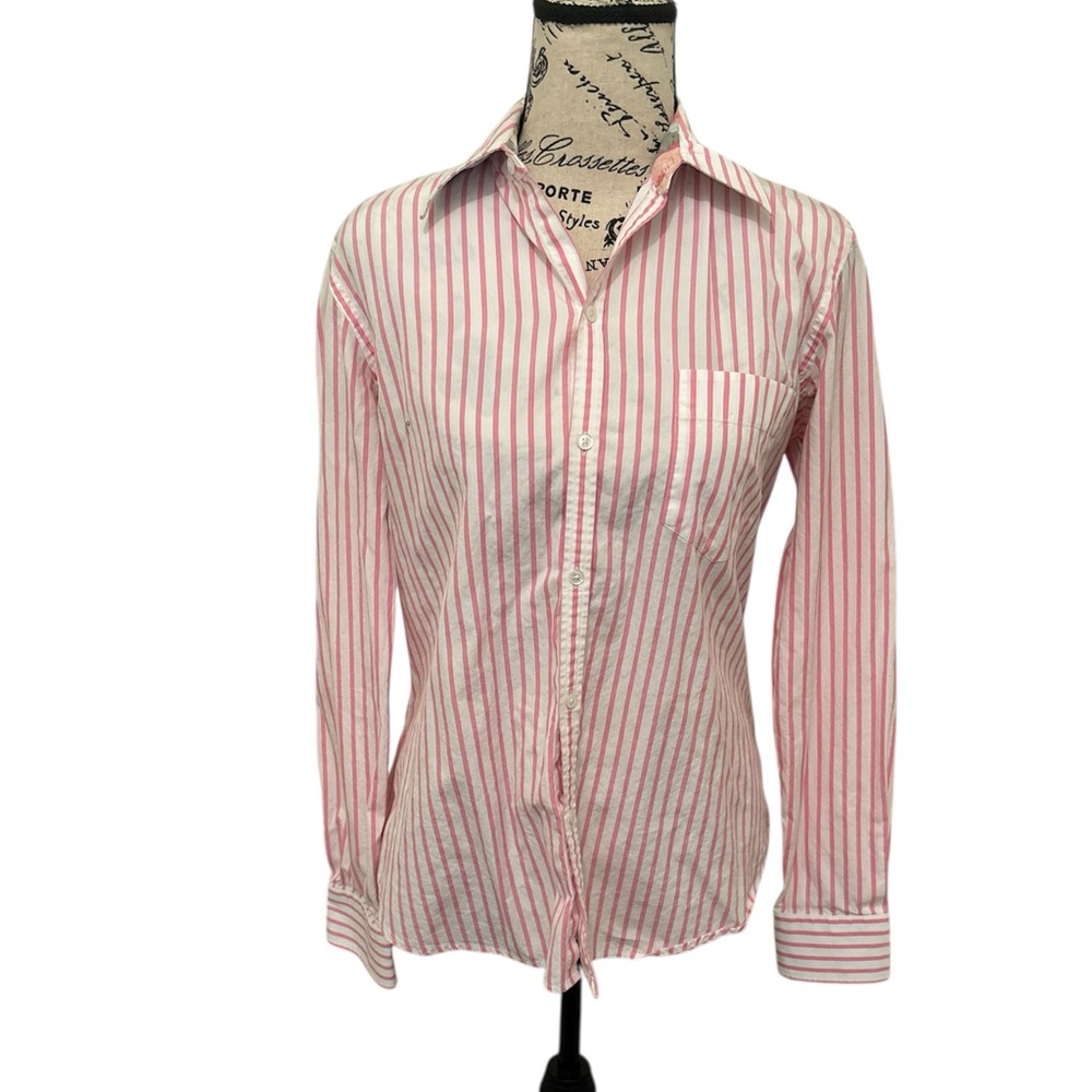 Ralph Lauren Pink and White Striped Blouse